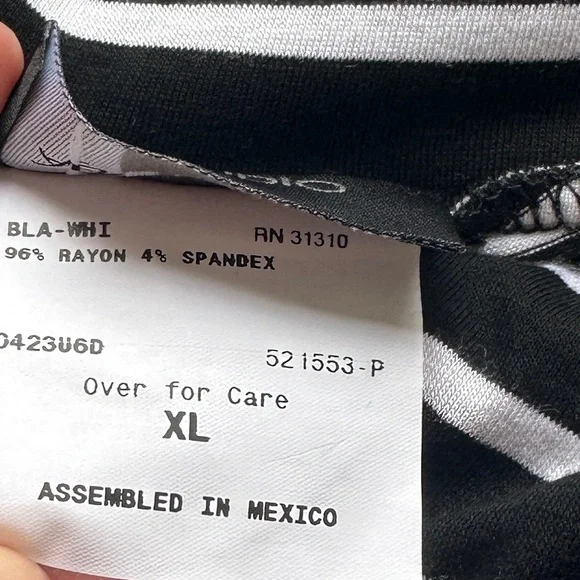 NWT AB Studio Black White Stripe Soft Stretch Flowy Maxi Skirt Women’s XL - Picture 8 of 8